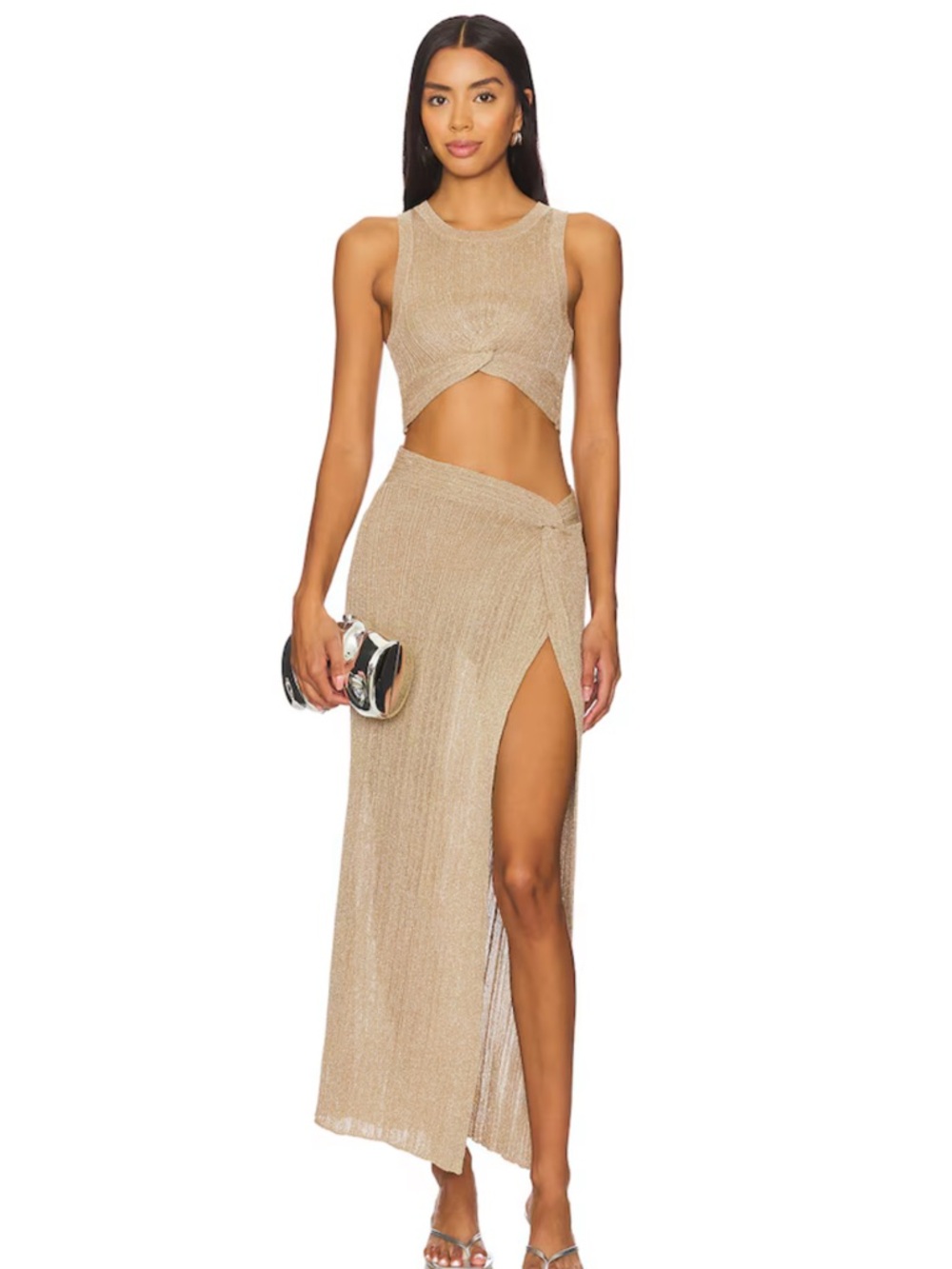 l*space Heart Of Gold Skirt in Metallic Gold